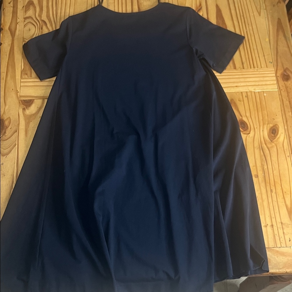 COS Jersey A-line Mini Dress Relax Fit Blue Marine - Picture 7 of 9